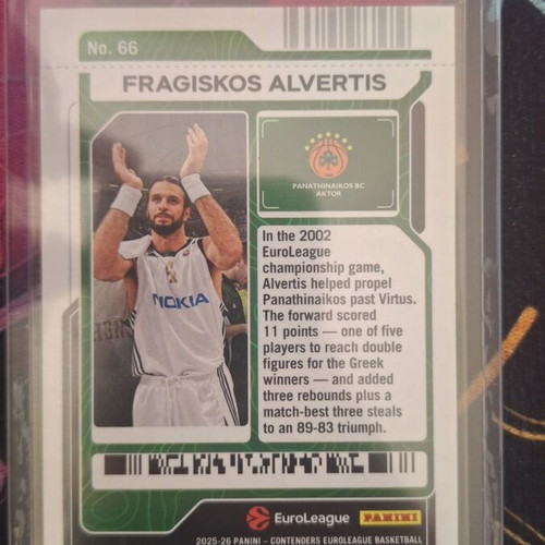 Panini Euroleague Contenders 2025-26 Alvertis 49 card new