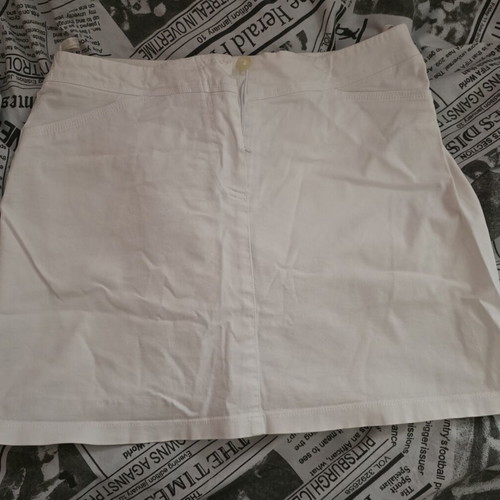 Madlen white mini skirt like new, thin denim fabric
