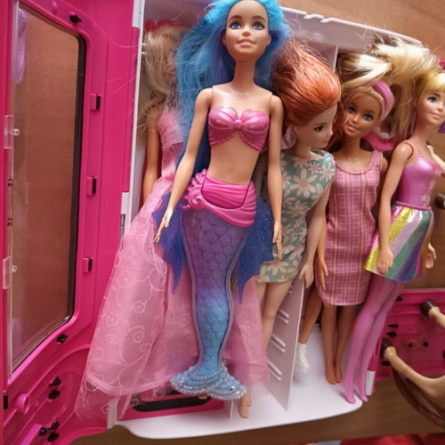 Barbie doll set with horse, wardrobe and carriage