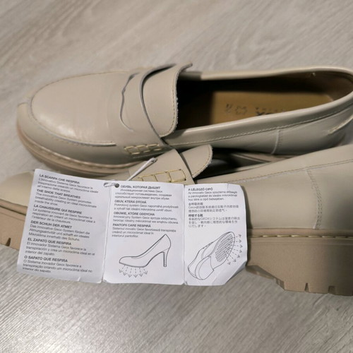 Geox Respira women's leather Bleyze beige moccasins new
