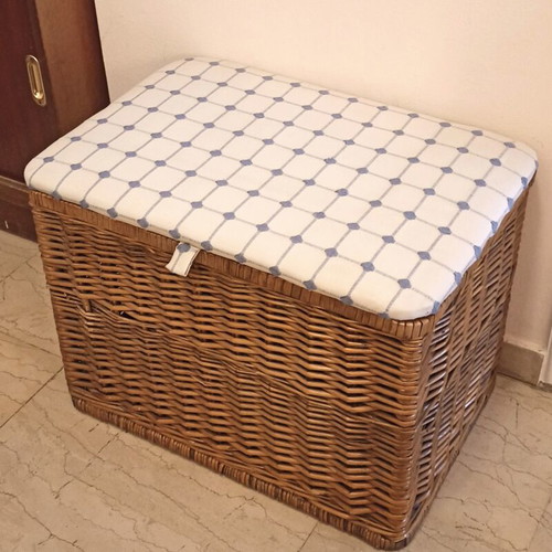 Rattan Storage Chest with Cushion like new