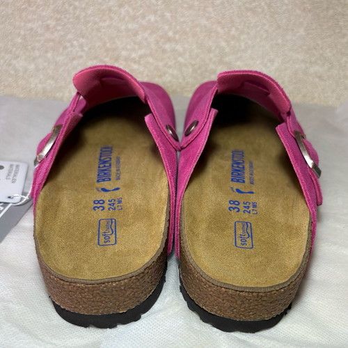 Birkenstock Boston BS Rose Red Suede Clogs brand new, size 38