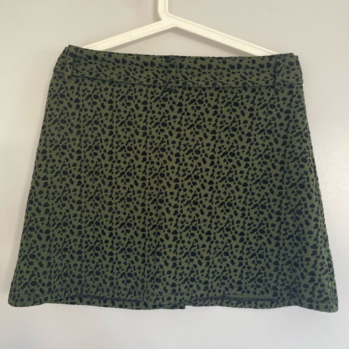 Mini skirt Zara like new, green-black animal print, size L