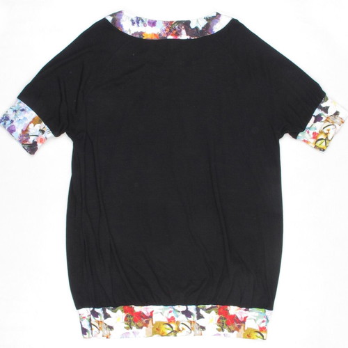 Eva & Claudi women's tunic dress size M black floral like new
