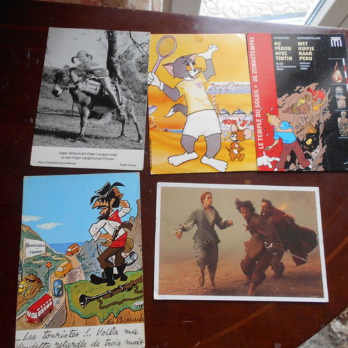 Comic cards used, pack of 5, period 1960 to 2003