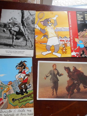 Comic cards used, pack of 5, period 1960 to 2003