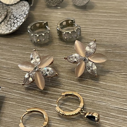 Earrings set of seven pairs stainless steel used