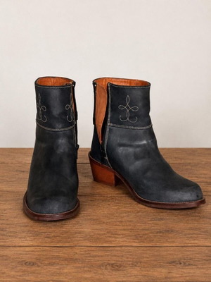 Herce leather ankle boots size 37 like new, blue, handmade