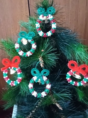 Коледна украса 10 броя нова, ръчна изработка