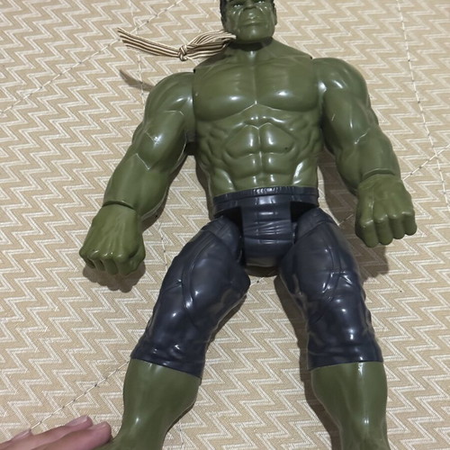 Hulk figure with paint wear on face