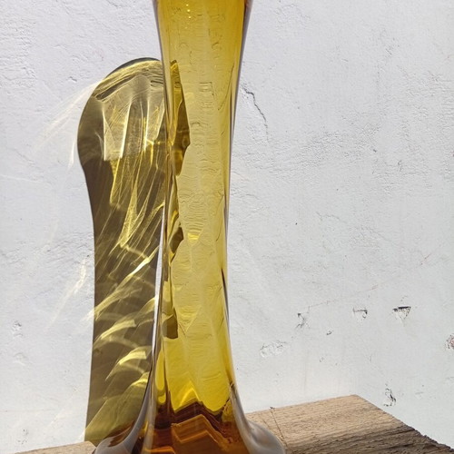 Murano amber twisted vase 28 cm