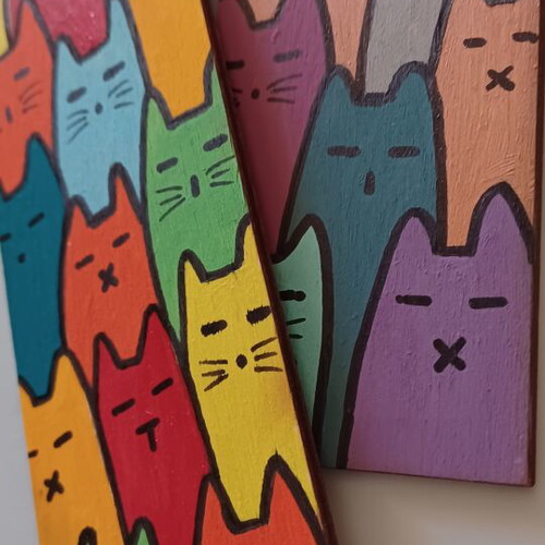 Set of 2 handmade wooden bookmarks new