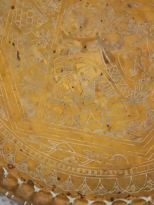 Handmade brass tray used from Egypt