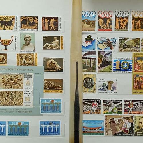 HELLAS1978 TO 1989 THE FIRST SERIES OF 1989 ALL SERIES OF STAMPS CONTINUOUS