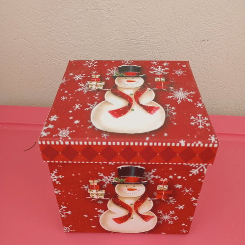Christmas box new made of hard pressed paper