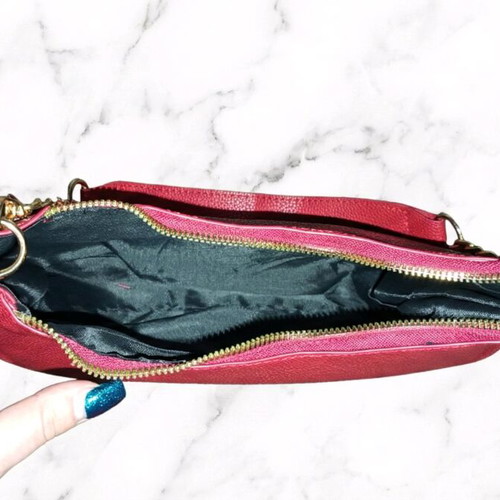 Red shoulder bag 2-in-1 with gold details, new without tags