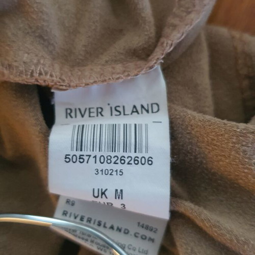 River Island T-shirt used, size M, brown, velvety fabric