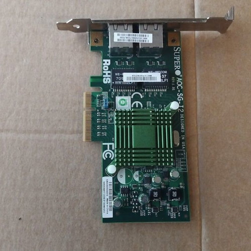 SuperMicro AOC-SG-I2 PCI Express Dual Port Gigabit Network Adapter card like new