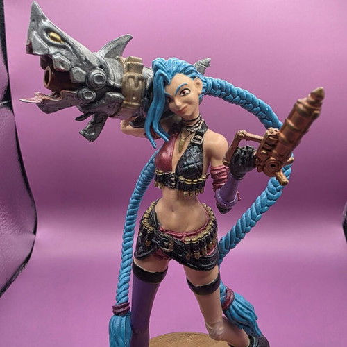 Αγαλματίδιο Jinx από League of Legends καινούργιο, 3D εκτυπωμένο ρητίνη