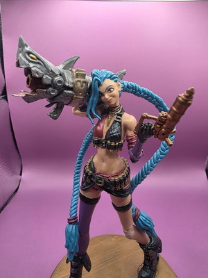 Αγαλματίδιο Jinx από League of Legends καινούργιο, 3D εκτυπωμένο ρητίνη
