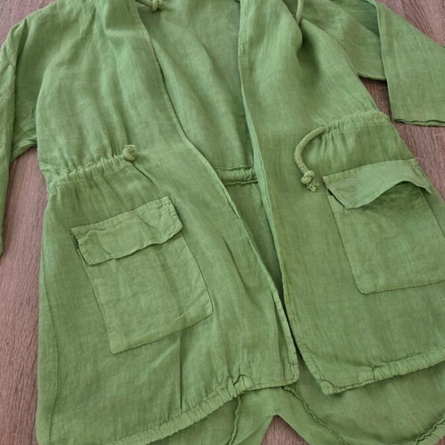 Linen jacket adjustable cord, sizes M to XL, new
