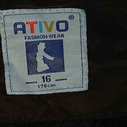 Puffer jacket black with gray details Ativo Fashion Wear like new