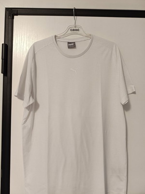 Puma men's white short sleeve t-shirt, large