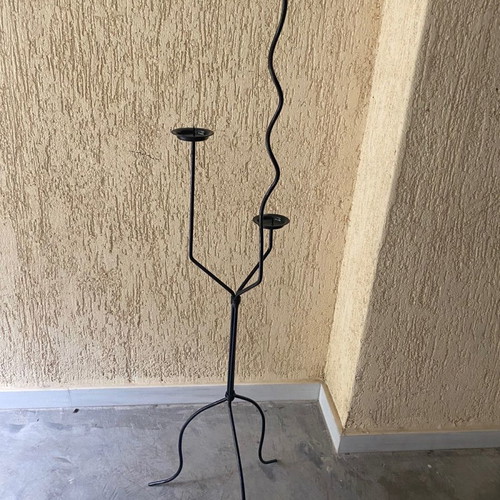 Floor candle holder used, black