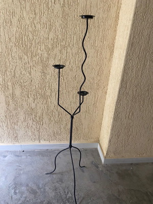 Floor candle holder used, black