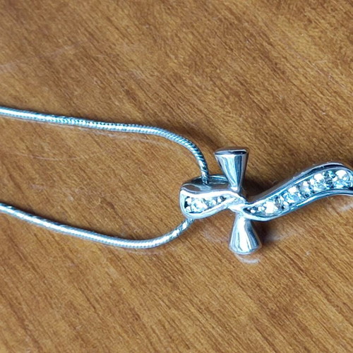 Modern cross like new stainless steel with 40cm chain