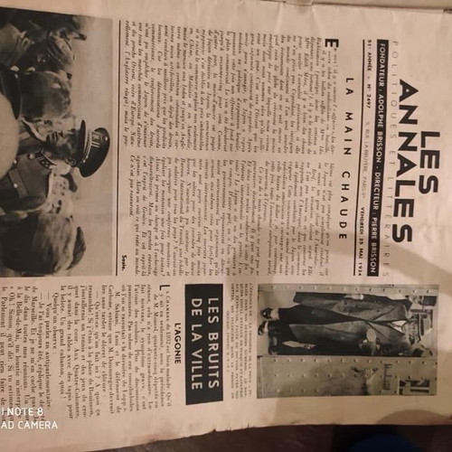 Prewar newspaper 'LE -ANNALES' used, set of 5