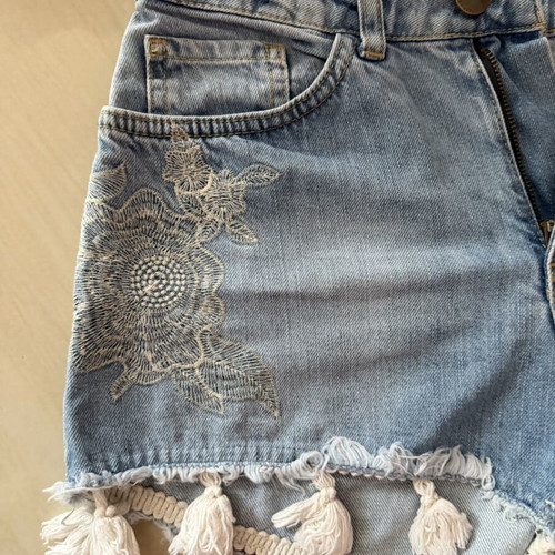 Bsb denim shorts with tassels size 28 like new