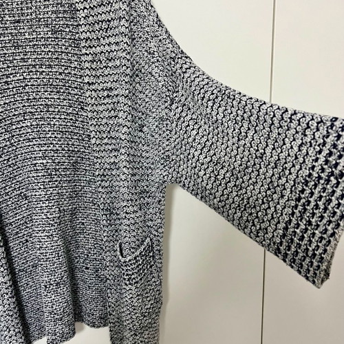 Zara cardigan used, knitted, white with blue