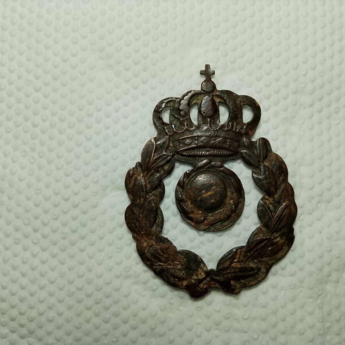 Military copper badge 1912-1922 used, officer's cap emblem