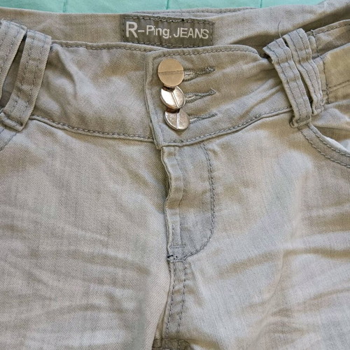 Grey faded low-rise jeans like new, size M