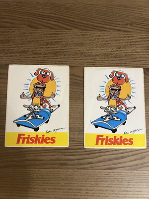 Αυτοκόλλητα Friskies μεταχειρισμένα, πακέτο 2 μεγάλα από τη δεκαετία του 90