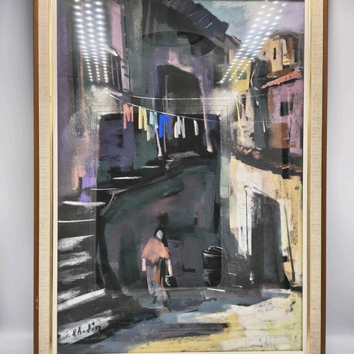 Original Scandinavian Painting Mixed Media Like New