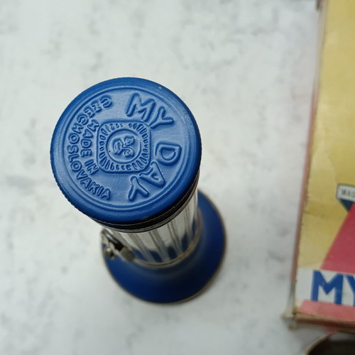 My Day Vintage Tin Flashlight New in Box from Czechoslovakia