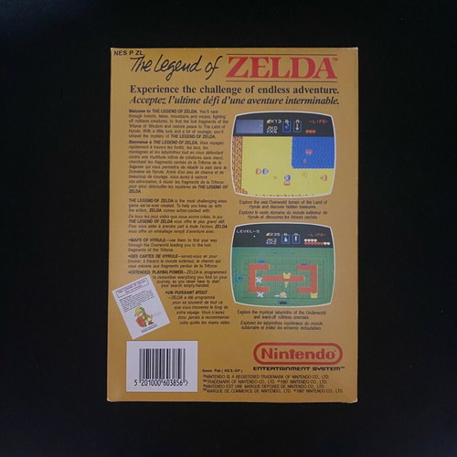 The Legend of Zelda NES repro empty box