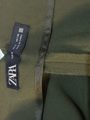 Zara κλασικό γυναικείο παντελόνι σε λαδί, μέγεθος S