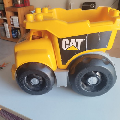 Mega Bloks Cat Dump Truck used with driver figure