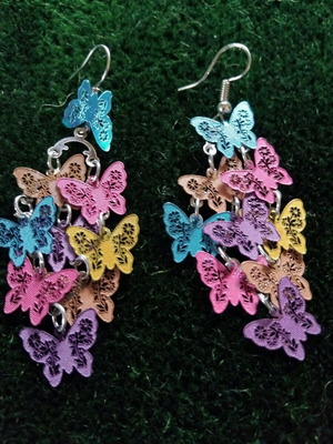 Earrings like new, set of 2 pairs multicolored