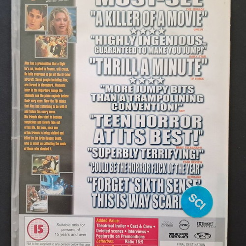 Final Destination DVD like new, thriller horror drama with English subtitles