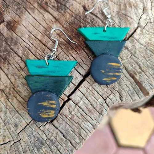 Clay earrings handmade, new