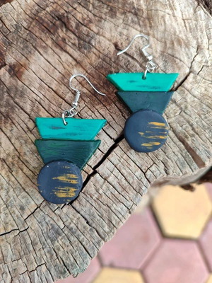 Clay earrings handmade, new