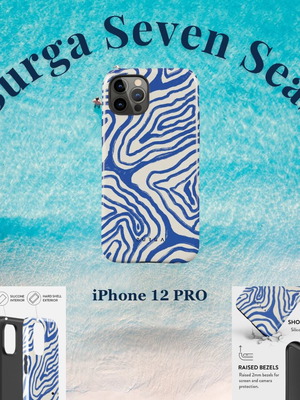 Burga Seven Seas iPhone 12 Pro case like new, designer ocean pattern