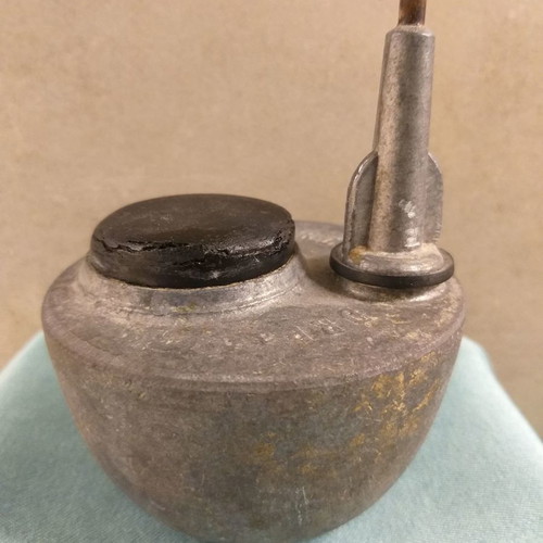 Prewar German oil can used, cast iron