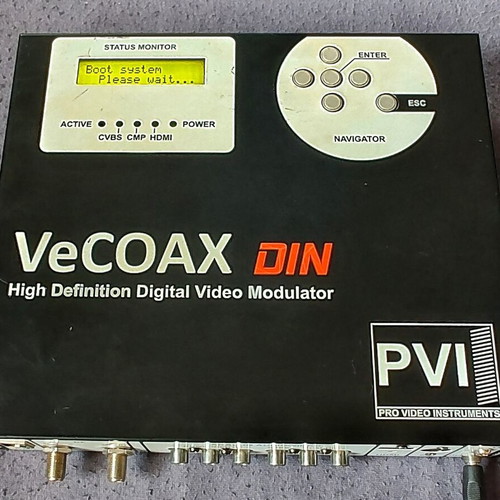 VeCOAX DIN HD digital video modulator used, made in USA