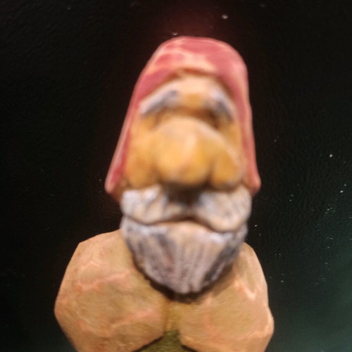 Wooden small bust used, height 12.5 cm
