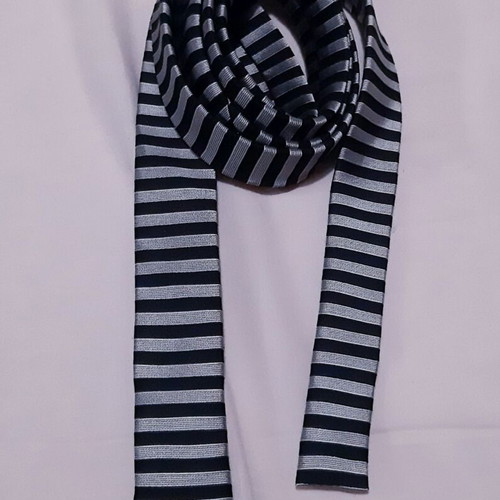 Tie thin striped black and silver new, youthful style